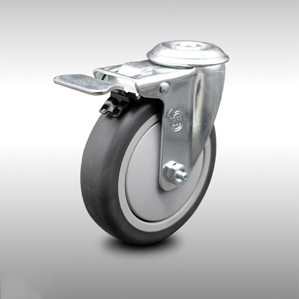 5 Inch SS Thermoplastic Rubber Top Plate Caster with Total Lock Brake SCC